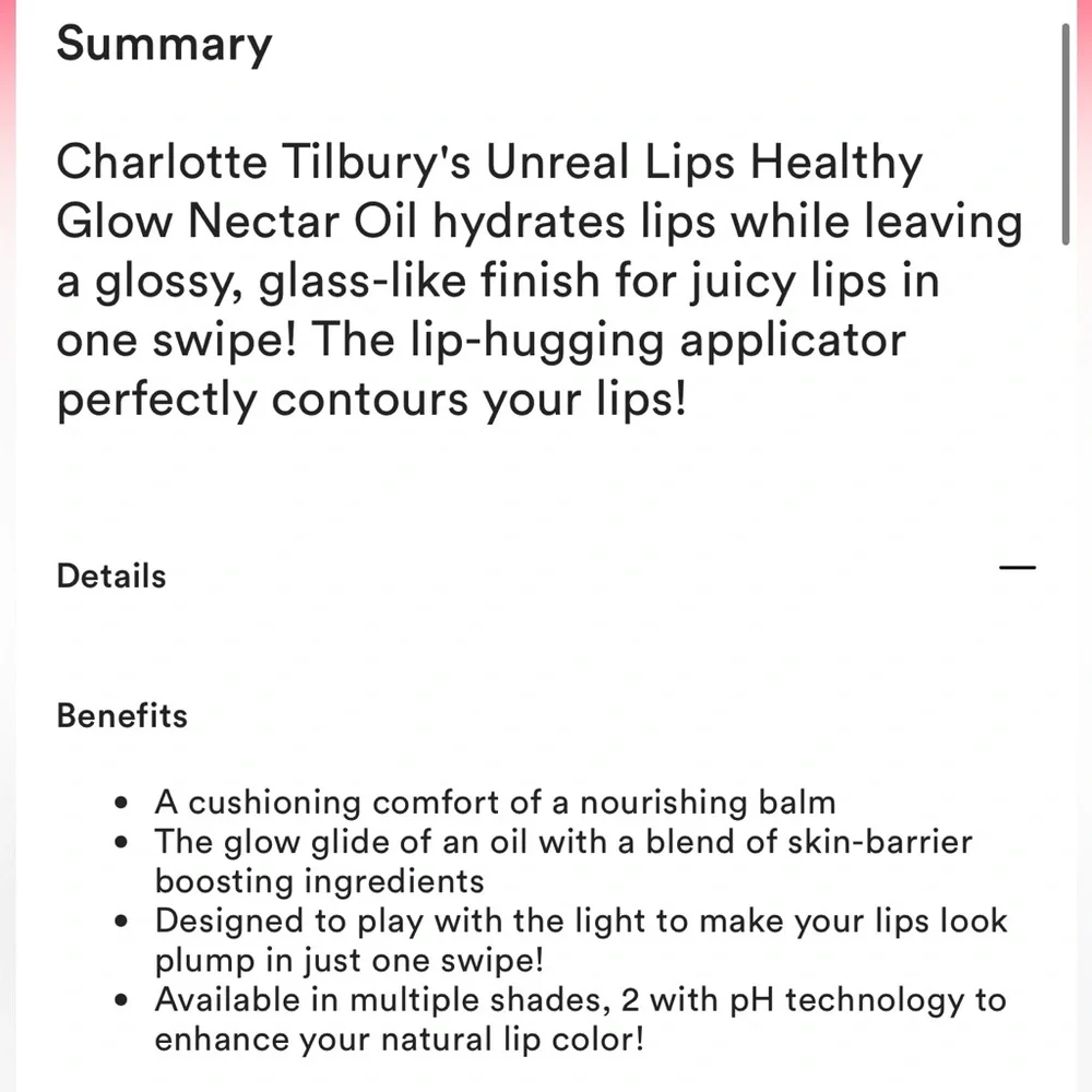 CT- Unreal Lips Healthy Glow Nectar Oil- Juicylicious Strawberry Vanilla